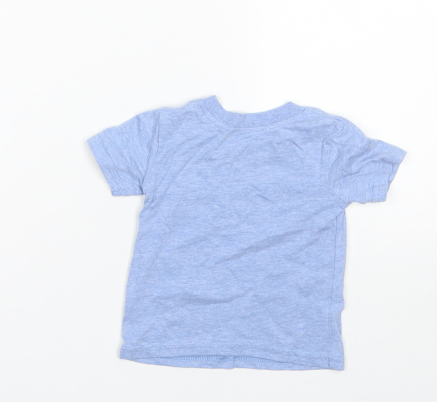 George Baby Blue  Cotton Basic T-Shirt Size 3-6 Months Round Neck