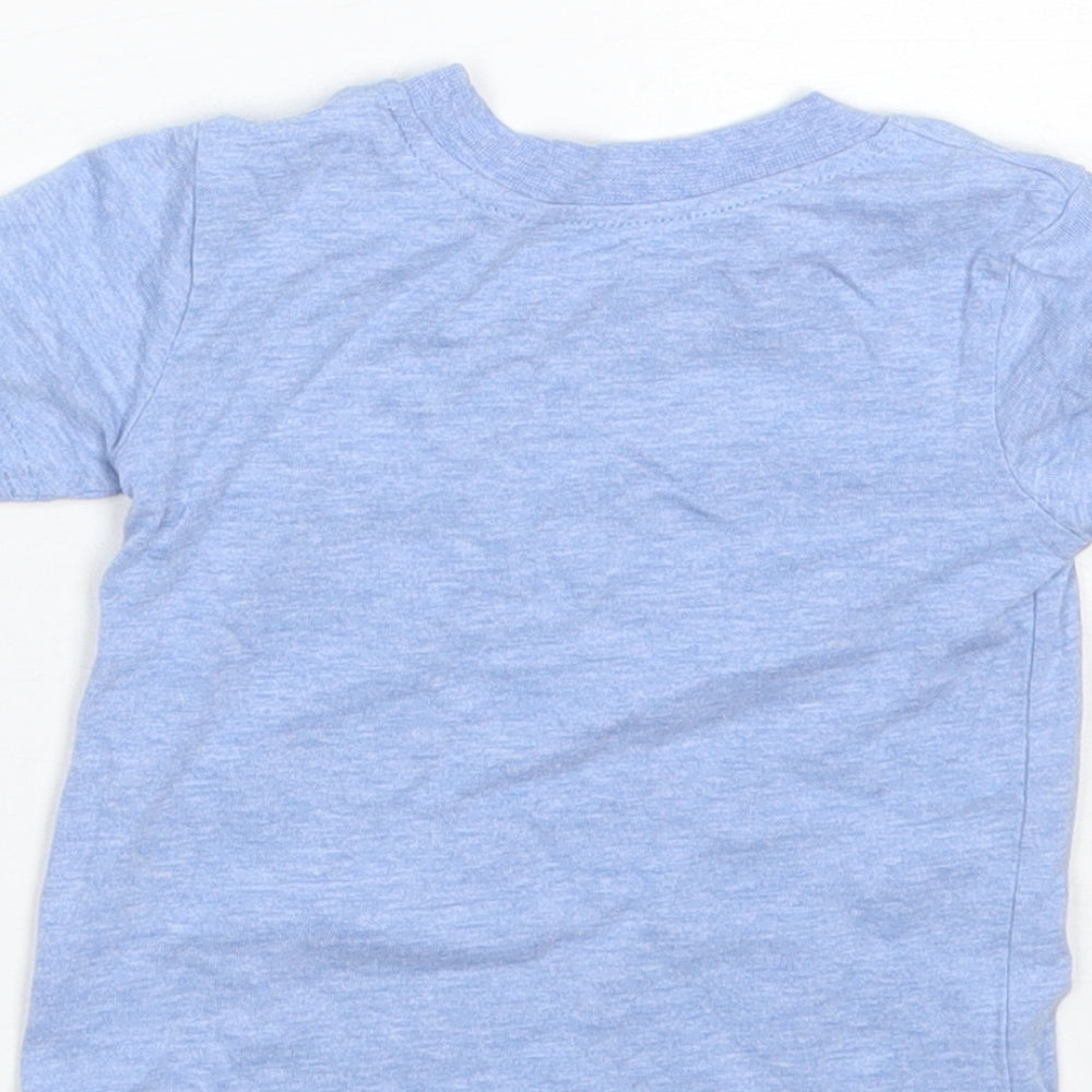 George Baby Blue  Cotton Basic T-Shirt Size 3-6 Months Round Neck