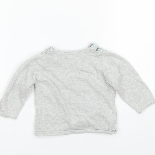 Marks and Spencer Baby Grey  Cotton Pullover Jumper Size 6-9 Months