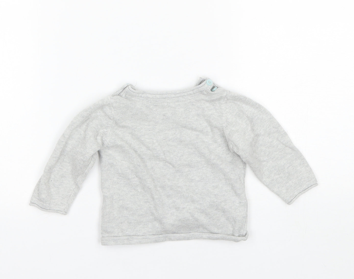 Marks and Spencer Baby Grey  Cotton Pullover Jumper Size 6-9 Months