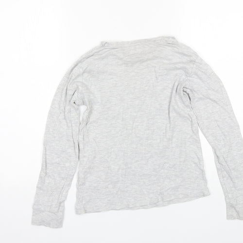 George Girls Grey  Cotton Basic T-Shirt Size 10-11 Years Round Neck