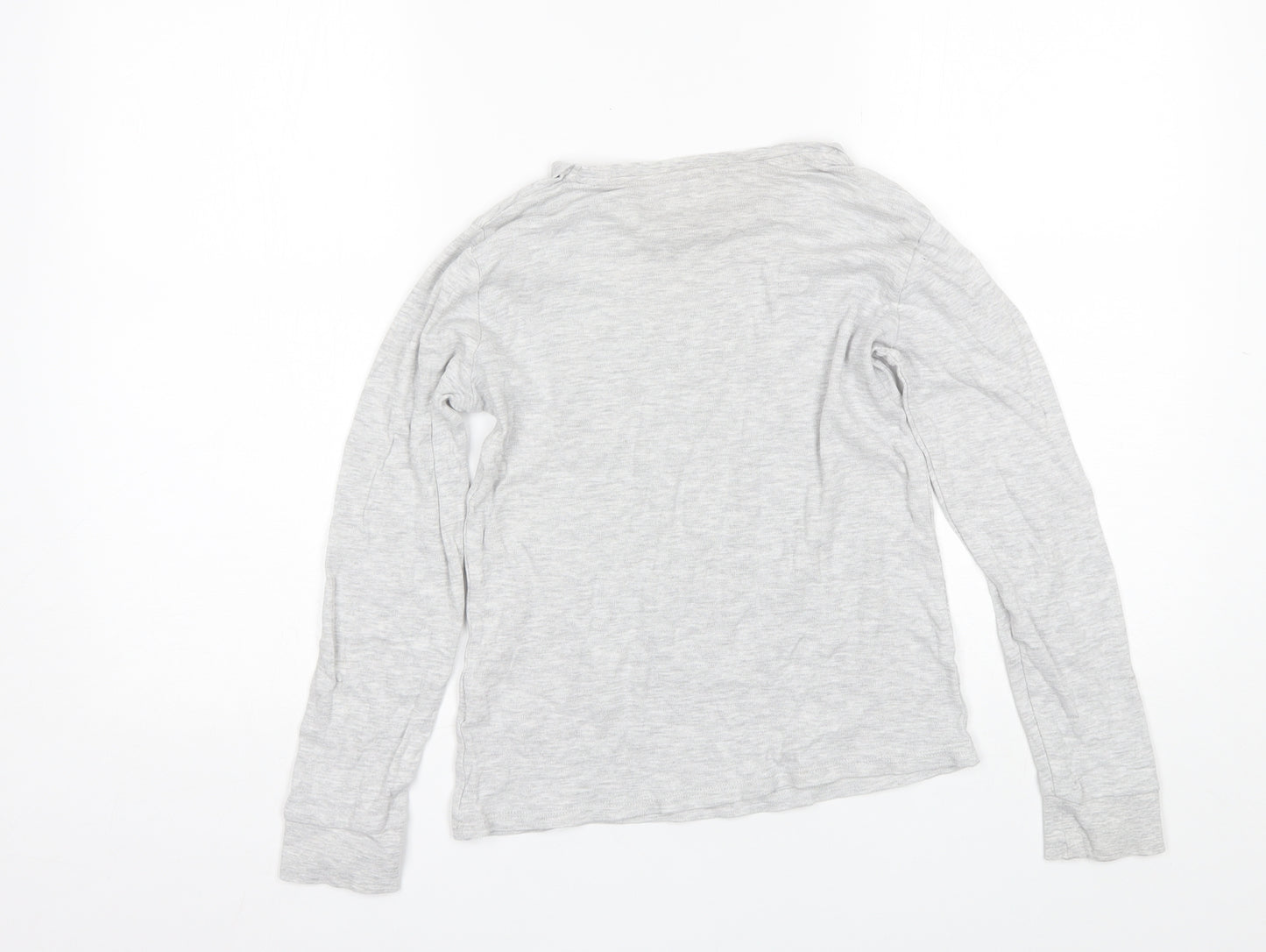 George Girls Grey  Cotton Basic T-Shirt Size 10-11 Years Round Neck