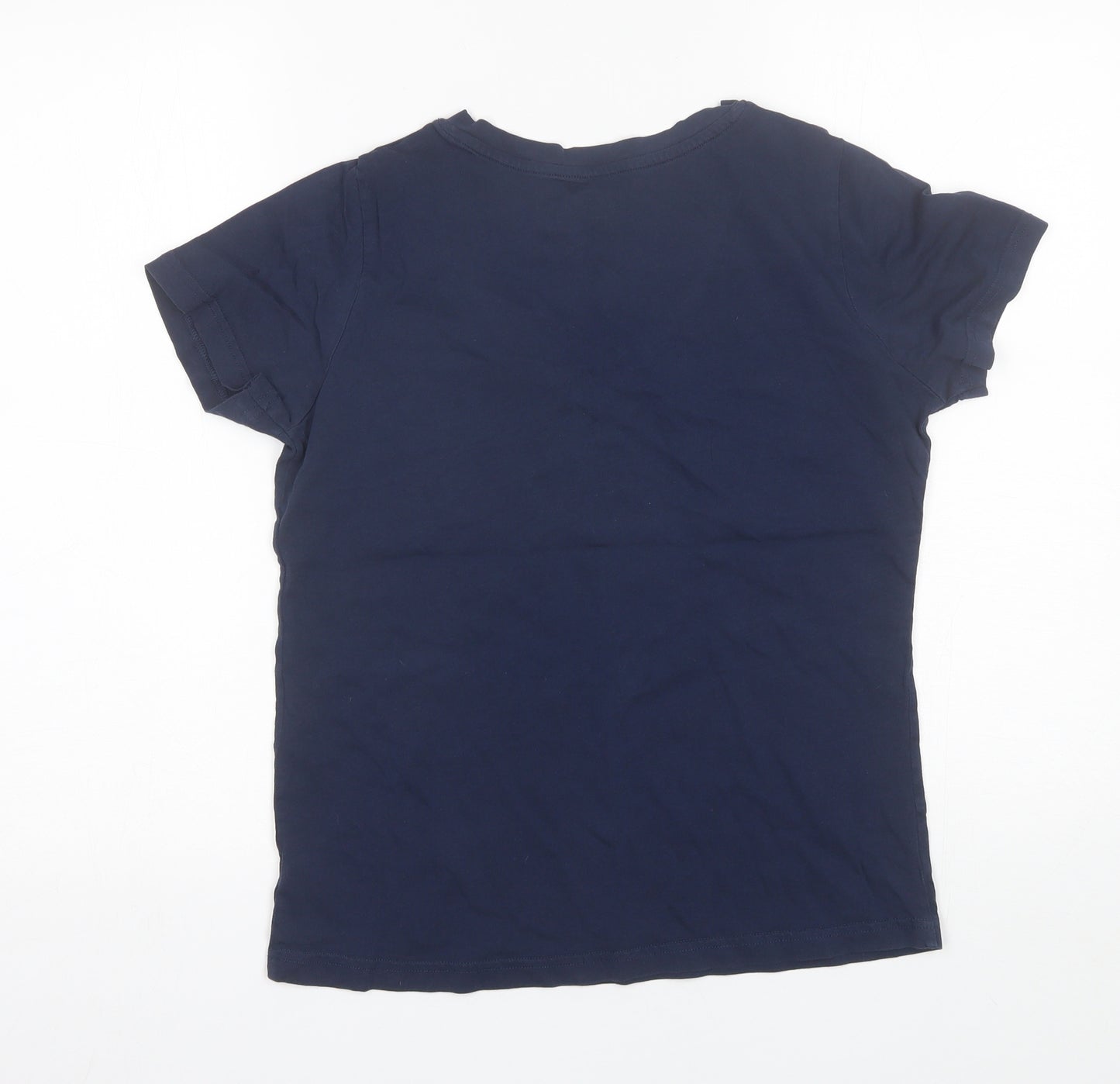 F&F Womens Blue Solid Cotton Top Pyjama Top Size 8