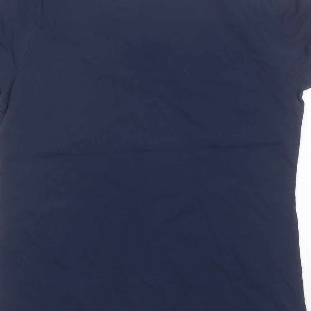 F&F Womens Blue Solid Cotton Top Pyjama Top Size 8