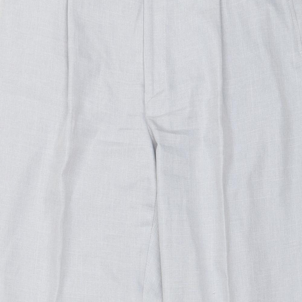 Marks and Spencer Mens Blue  Polyester Dress Pants Trousers Size 40 L33 in Regular