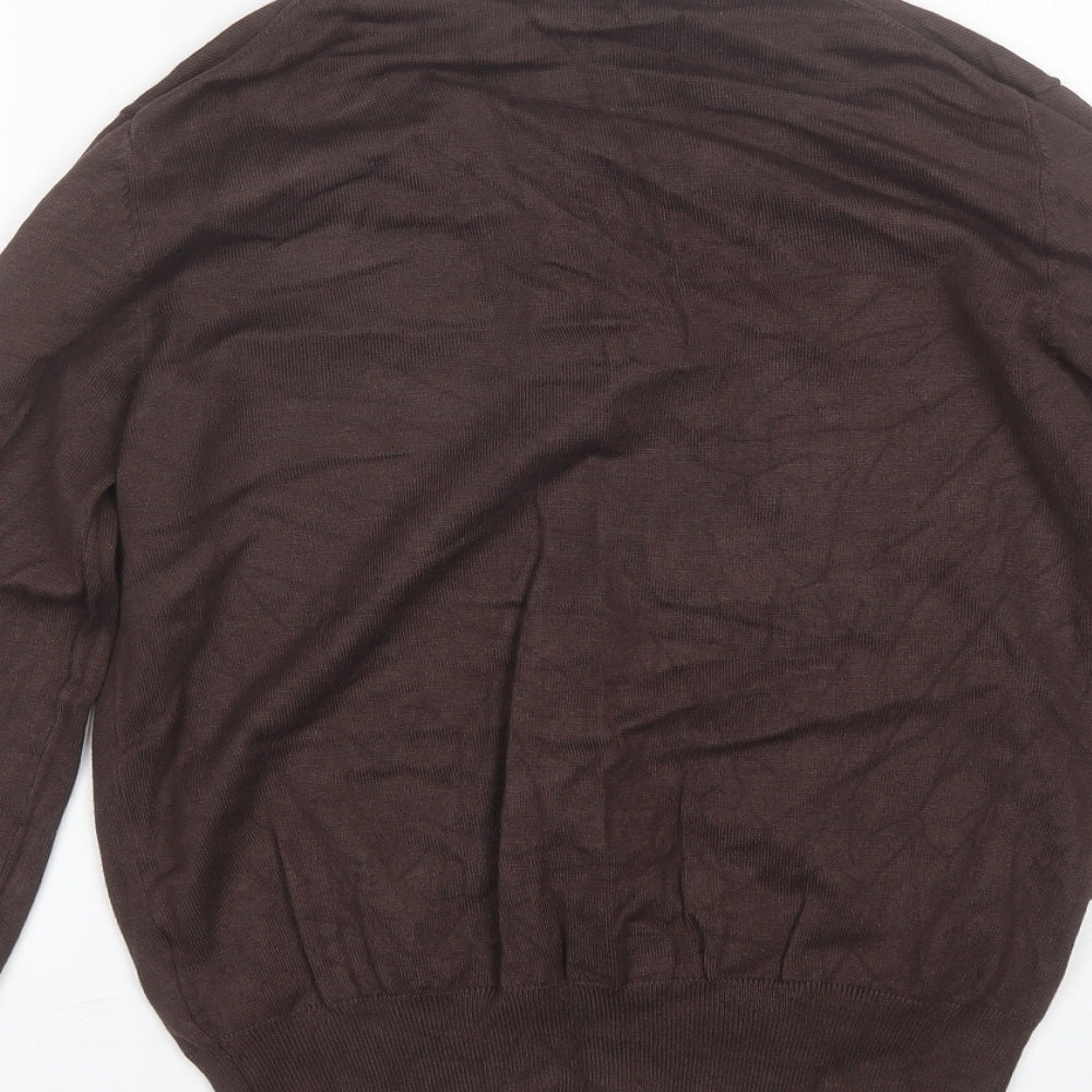 Brave Soul Womens Brown Round Neck  Viscose Pullover Jumper Size L