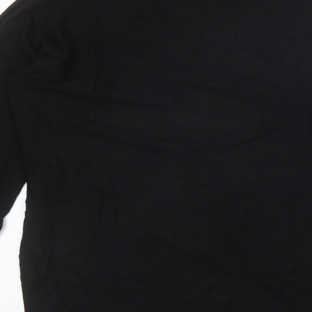 Evans Womens Black Round Neck  Viscose Pullover Jumper Size 14