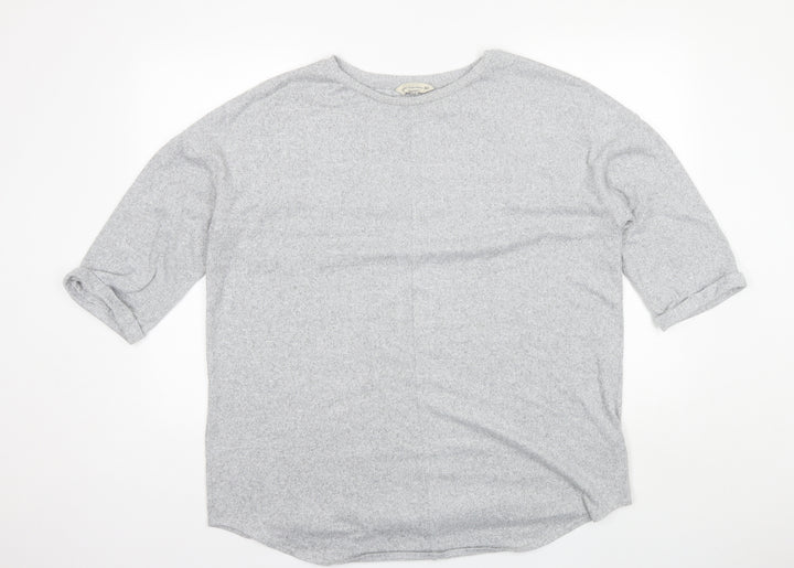 F&F Womens Grey Round Neck  Polyester Pullover Jumper Size 20