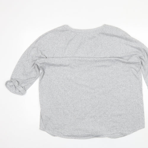 F&F Womens Grey Round Neck  Polyester Pullover Jumper Size 20