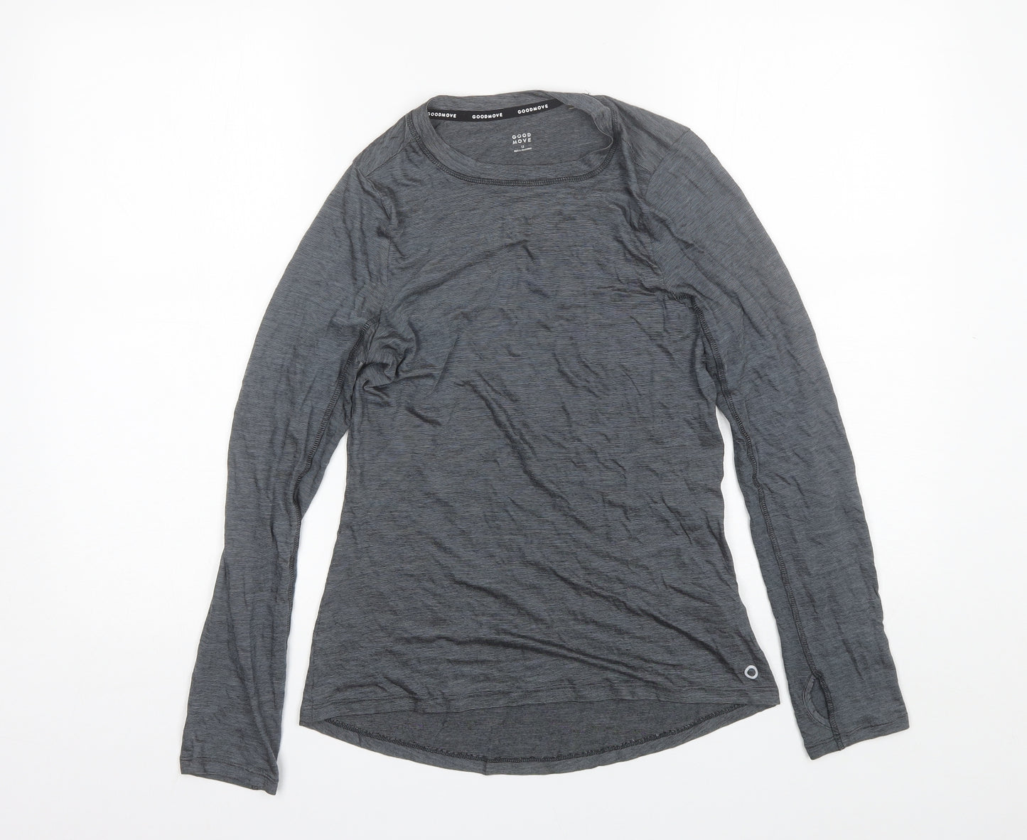 Marks and Spencer Womens Grey  Wood Basic T-Shirt Size 12 Round Neck