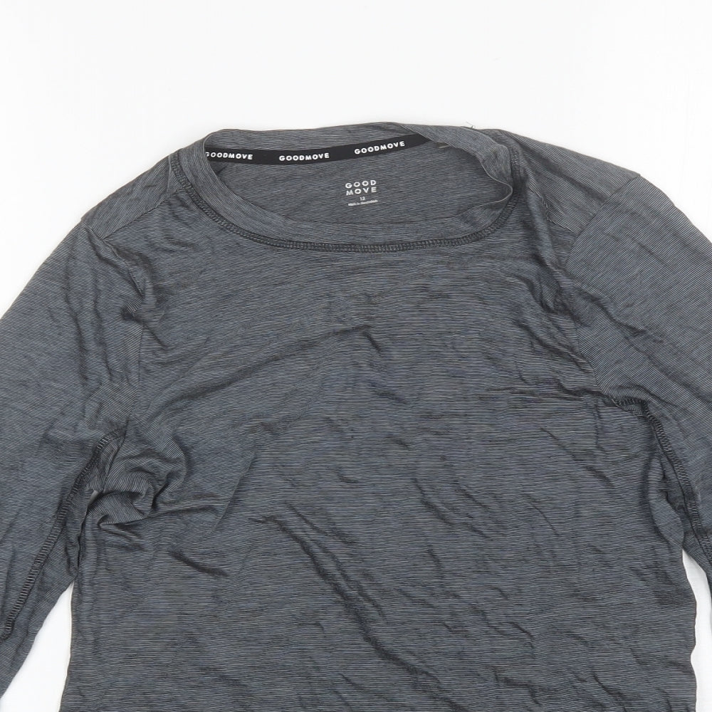 Marks and Spencer Womens Grey  Wood Basic T-Shirt Size 12 Round Neck