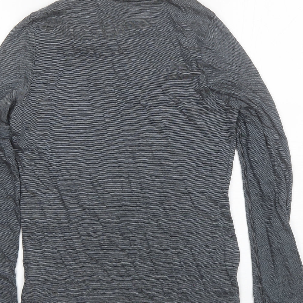 Marks and Spencer Womens Grey  Wood Basic T-Shirt Size 12 Round Neck
