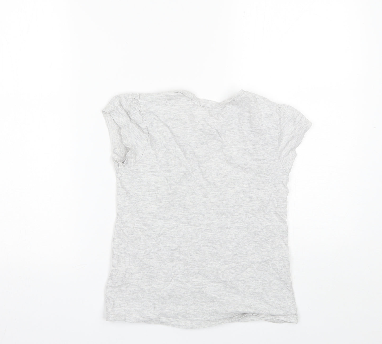 George Girls Grey  Cotton Basic T-Shirt Size 9-10 Years Round Neck