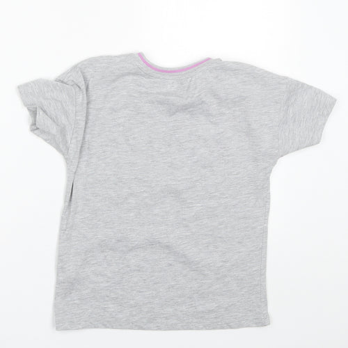 George Girls Grey  Polyester Basic T-Shirt Size 10-11 Years Round Neck