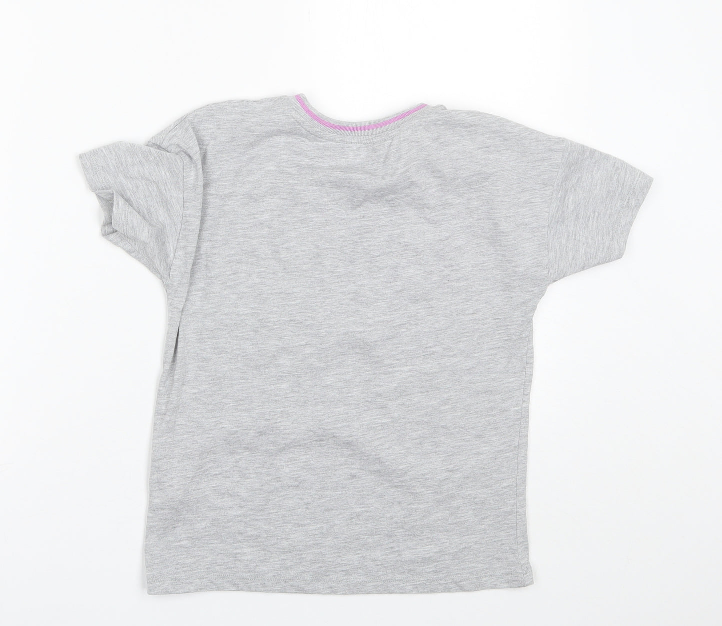 George Girls Grey  Polyester Basic T-Shirt Size 10-11 Years Round Neck
