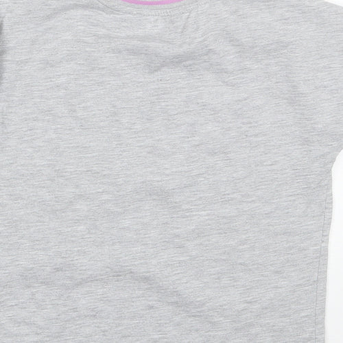 George Girls Grey  Polyester Basic T-Shirt Size 10-11 Years Round Neck
