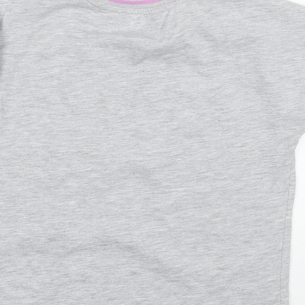 George Girls Grey  Polyester Basic T-Shirt Size 10-11 Years Round Neck