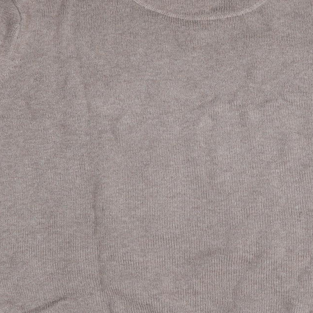 Maine Mens Brown Round Neck  Cotton Pullover Jumper Size M