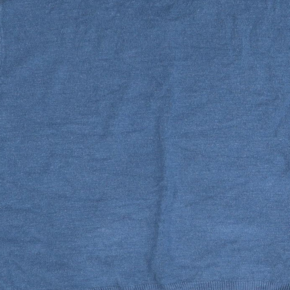 M&S Mens Blue V-Neck  Acrylic Pullover Jumper Size L   - Cashmillon