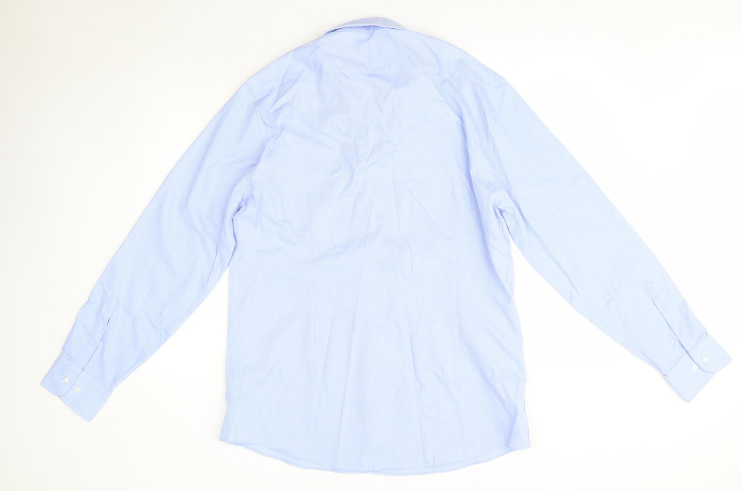 M&S Mens Blue  Polyester  Dress Shirt Size 16.5 Collared
