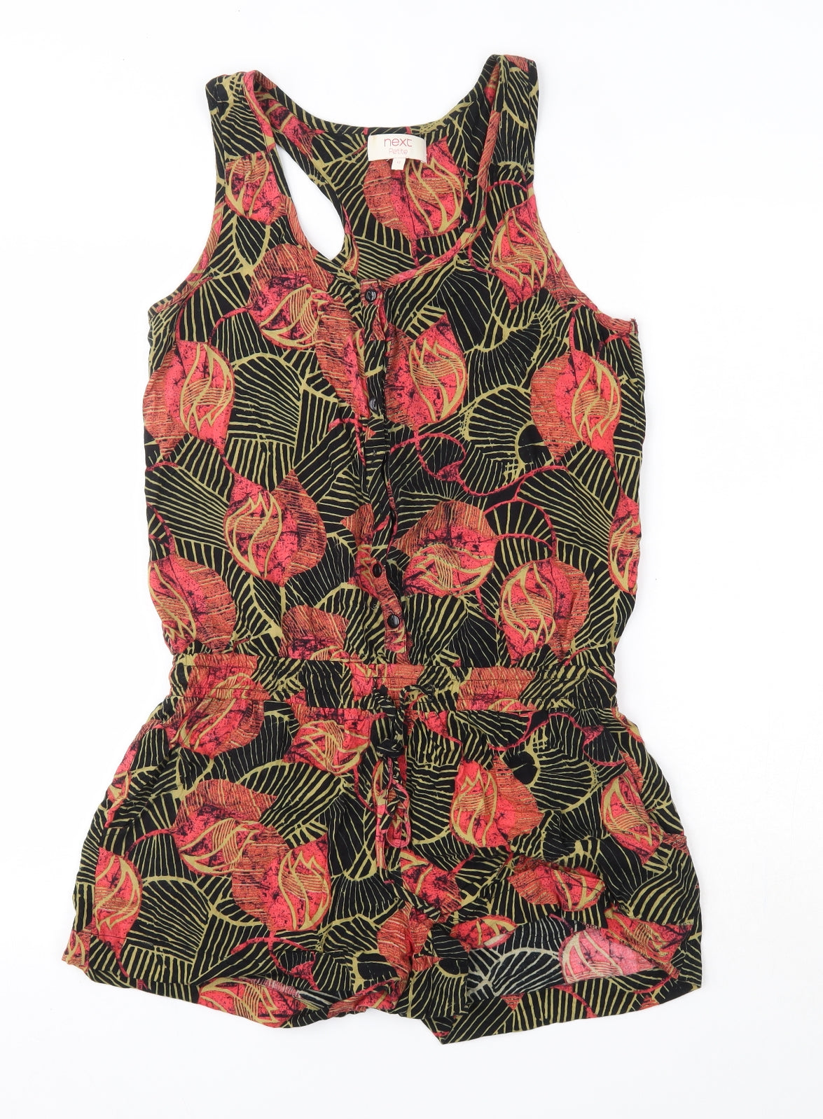 NEXT Womens Multicoloured Floral Viscose Playsuit One-Piece Size 12