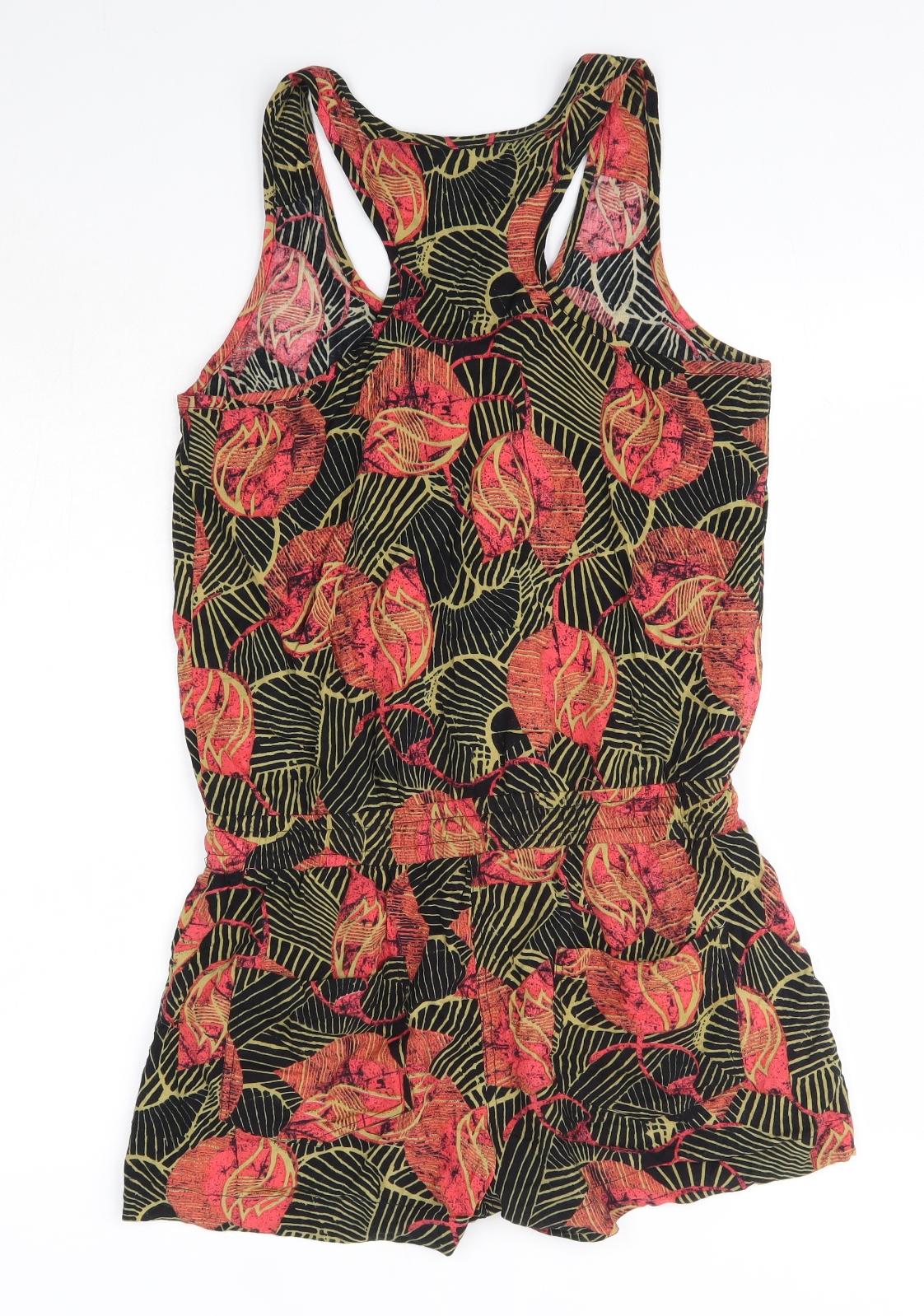 NEXT Womens Multicoloured Floral Viscose Playsuit One-Piece Size 12