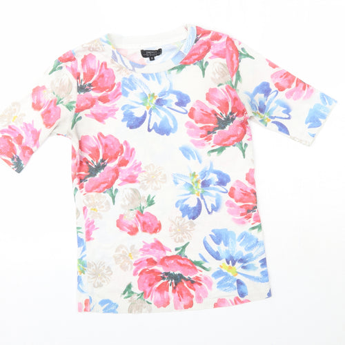 Matalan Womens Multicoloured Floral Polyester Basic Blouse Size 8 Round Neck