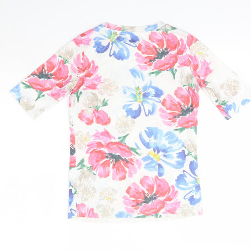 Matalan Womens Multicoloured Floral Polyester Basic Blouse Size 8 Round Neck