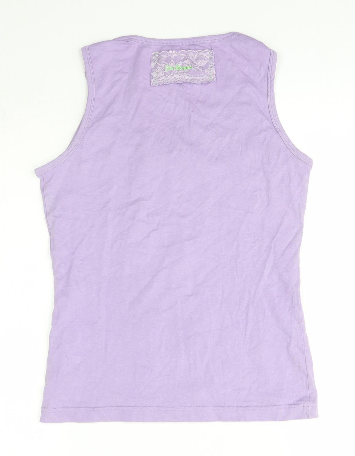 Joe Browns Womens Purple  Cotton Basic Tank Size 12 V-Neck