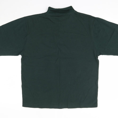 Quality FM Casuals Mens Green  Polyester  Polo Size M Collared