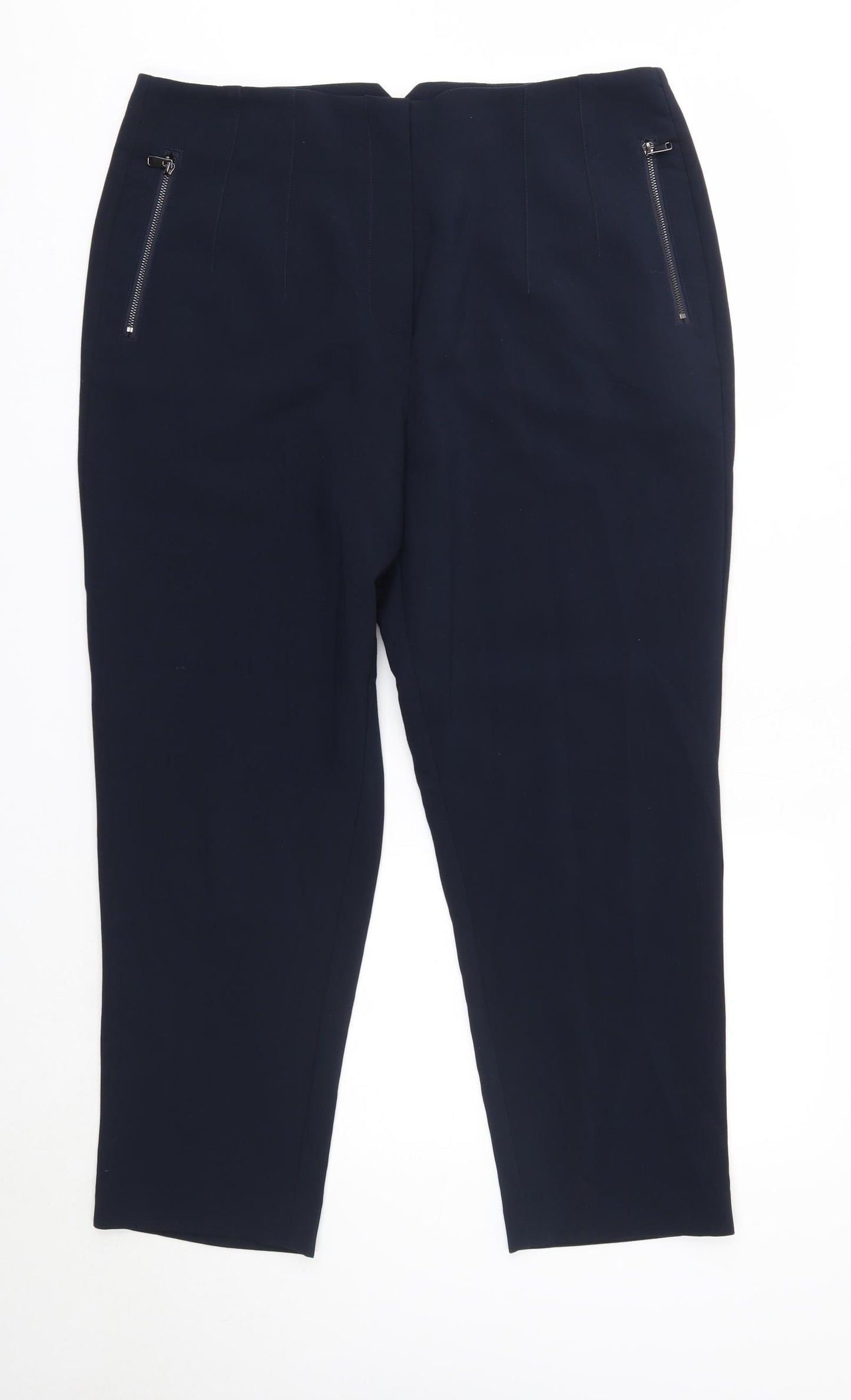 Next Tailoring Womens Blue  Polyester Dress Pants Trousers Size 16 L27 in Regular