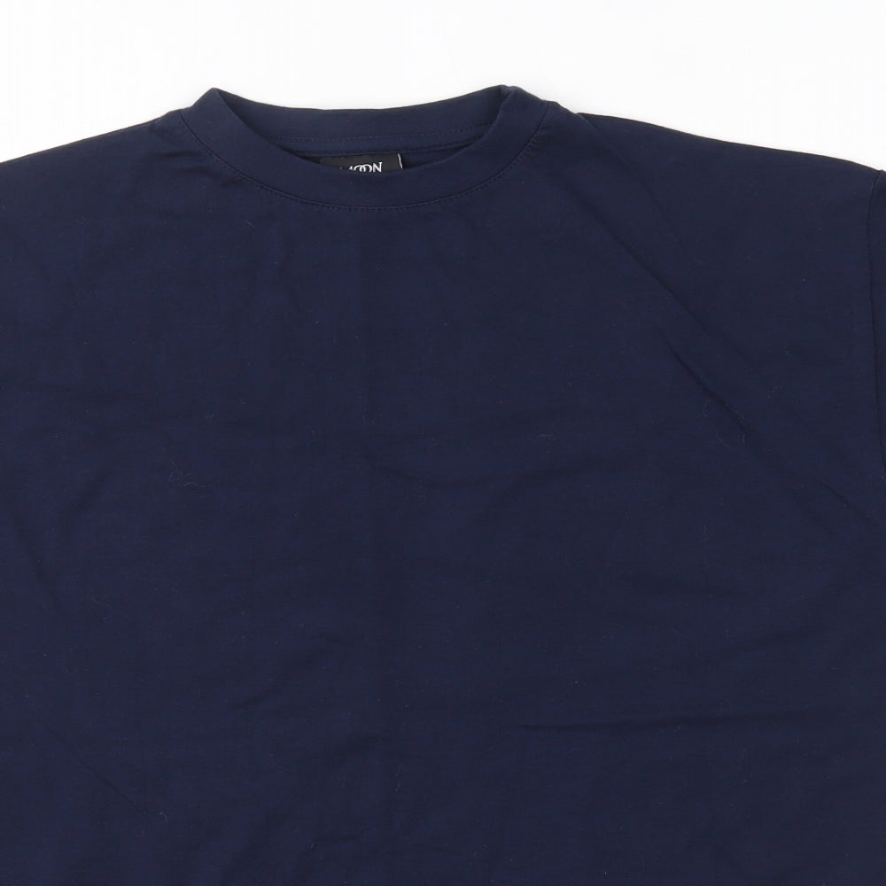 Moon Mens Blue  Cotton  T-Shirt Size S Round Neck