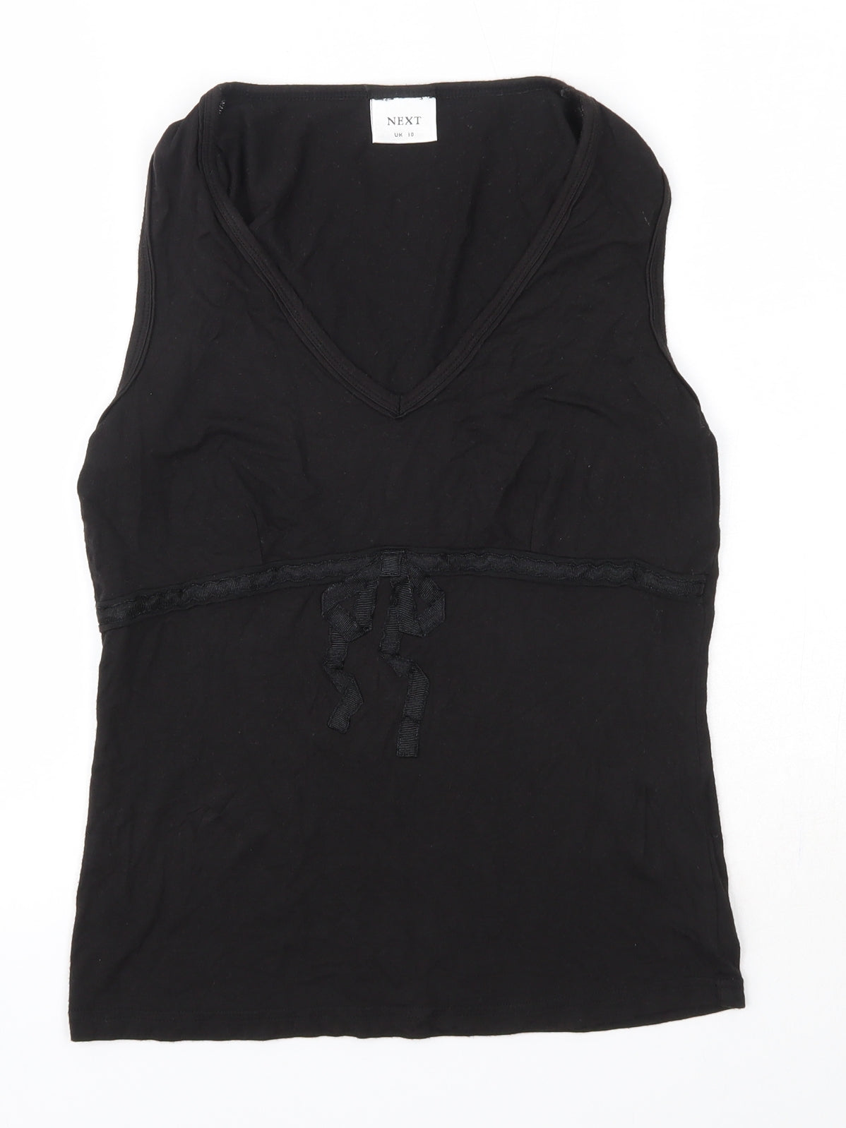 NEXT Womens Black  Viscose Basic Tank Size 10 Round Neck