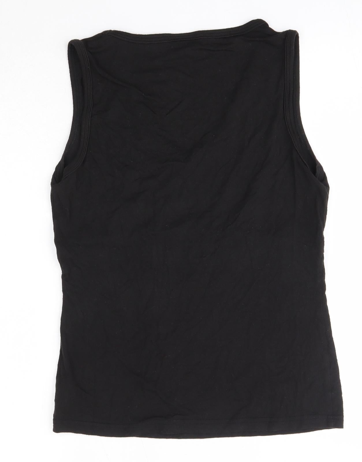 NEXT Womens Black  Viscose Basic Tank Size 10 Round Neck