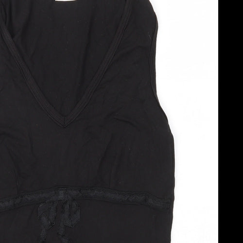 NEXT Womens Black  Viscose Basic Tank Size 10 Round Neck