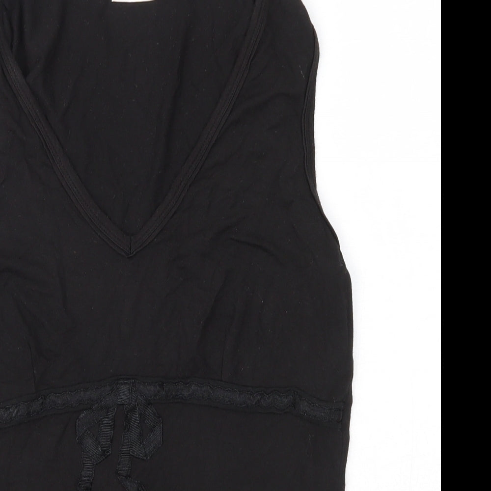 NEXT Womens Black  Viscose Basic Tank Size 10 Round Neck