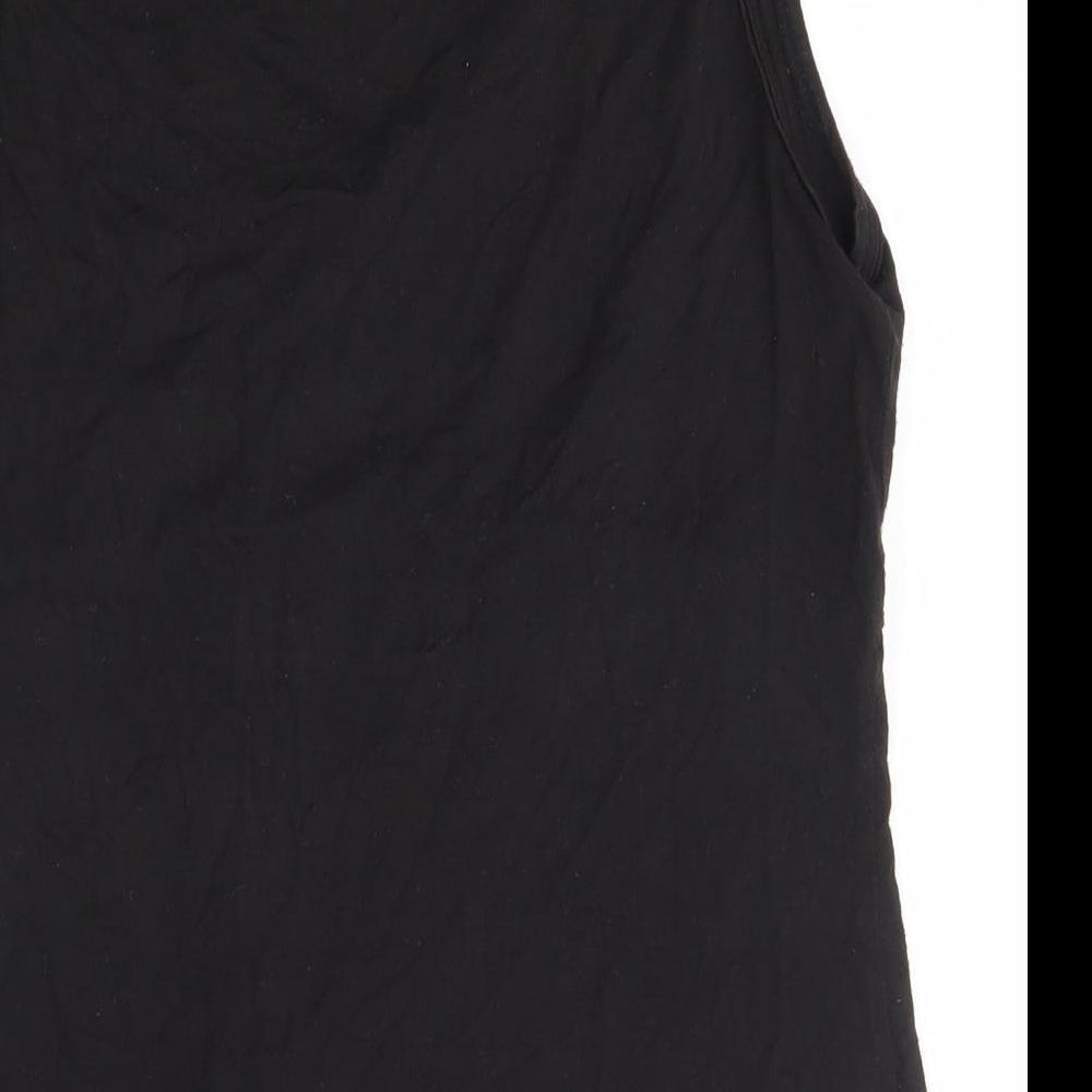 NEXT Womens Black  Viscose Basic Tank Size 10 Round Neck