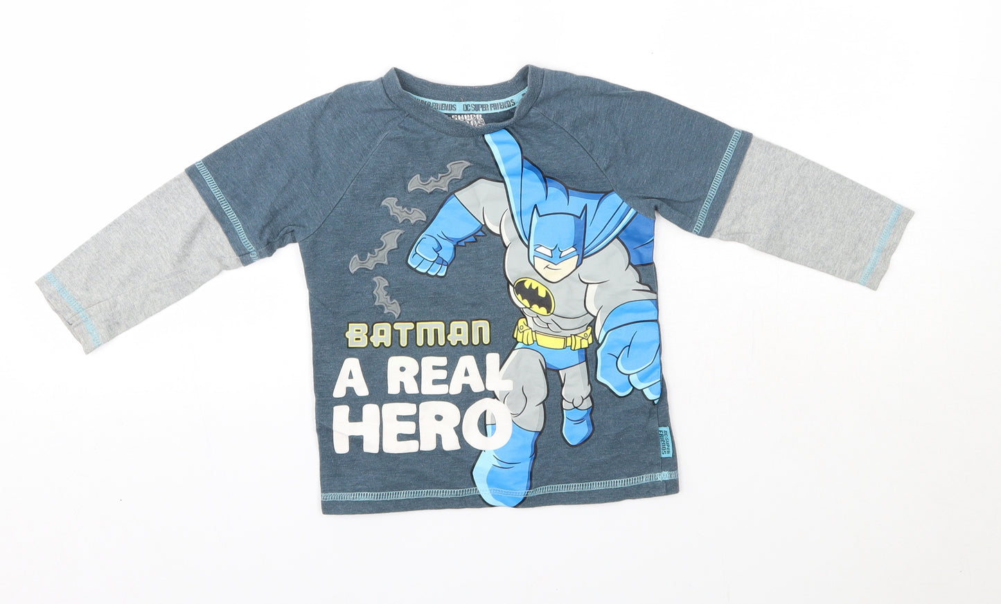 Nutmeg Boys Multicoloured  Cotton Basic Casual Size 2-3 Years Round Neck  - Batman
