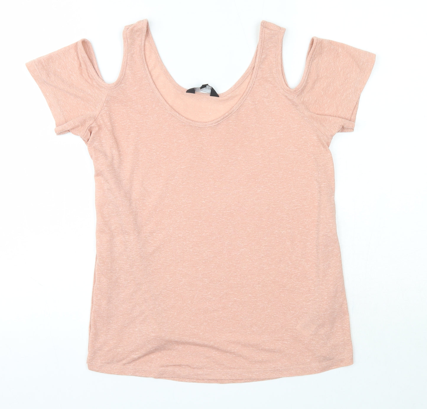 New Look Womens Pink  Polyester Basic Blouse Size 6 Round Neck