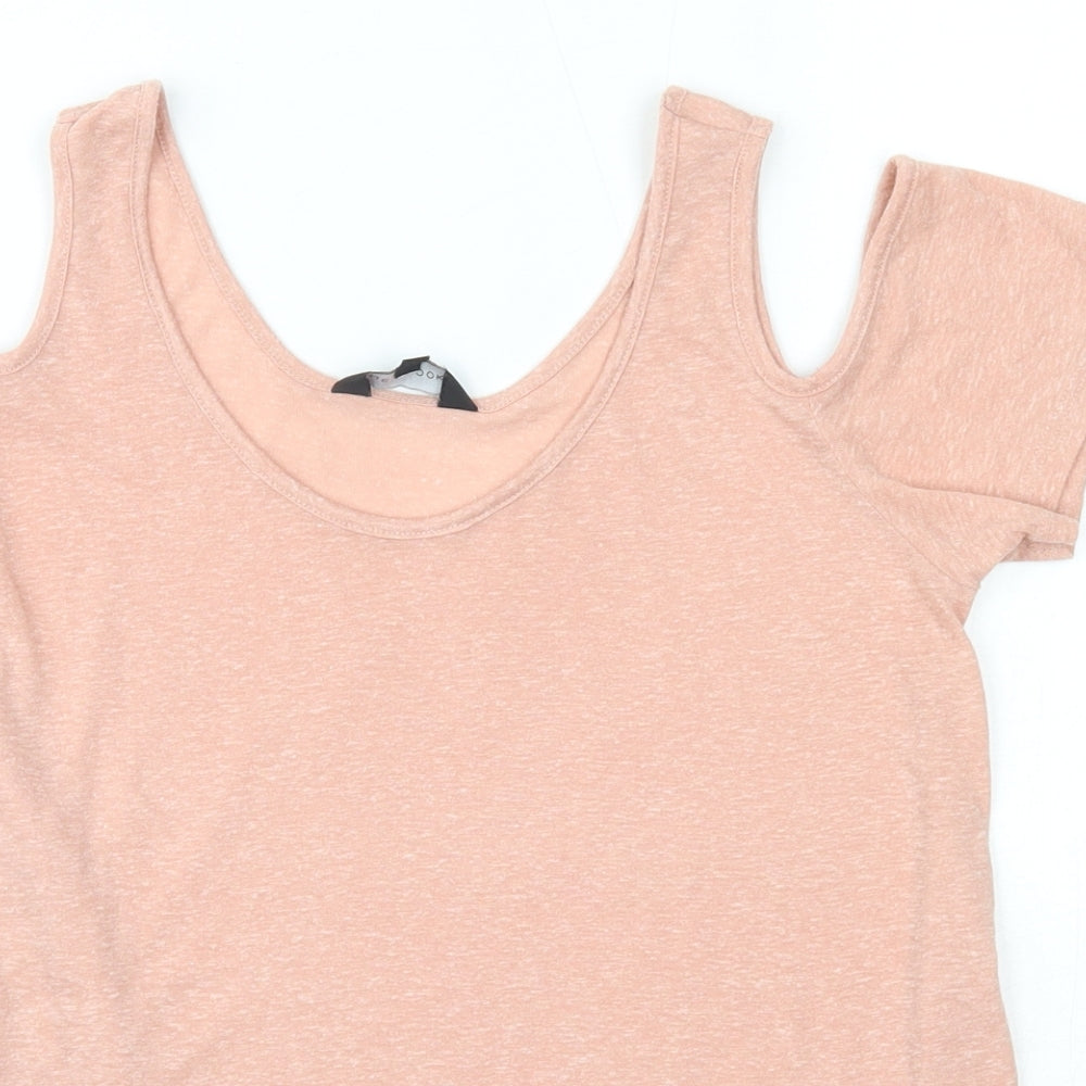 New Look Womens Pink  Polyester Basic Blouse Size 6 Round Neck