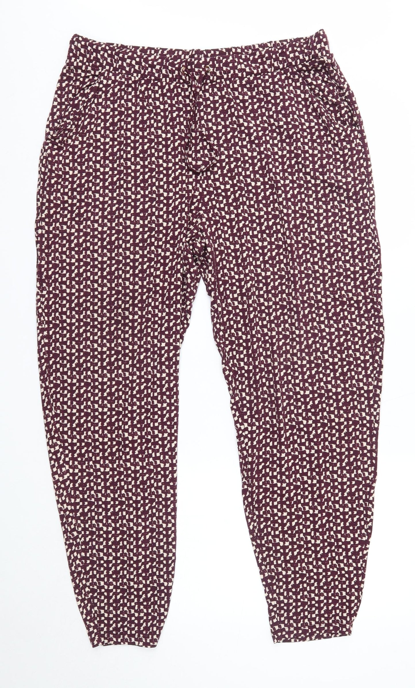 NEXT Womens Purple  Viscose Trousers  Size 18 L28 in Regular