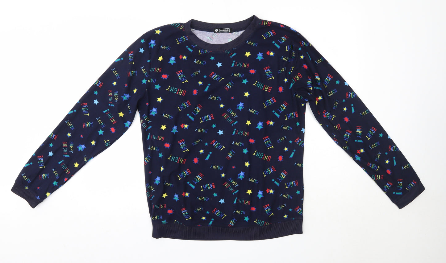 Avenue Womens Multicoloured Solid Polyester Top Pyjama Top Size 14   - Happy