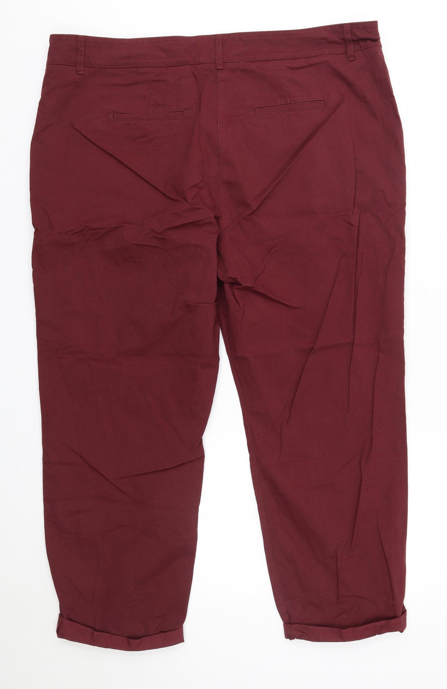 NEXT Womens Red  Cotton Trousers  Size 20 L26 in Regular