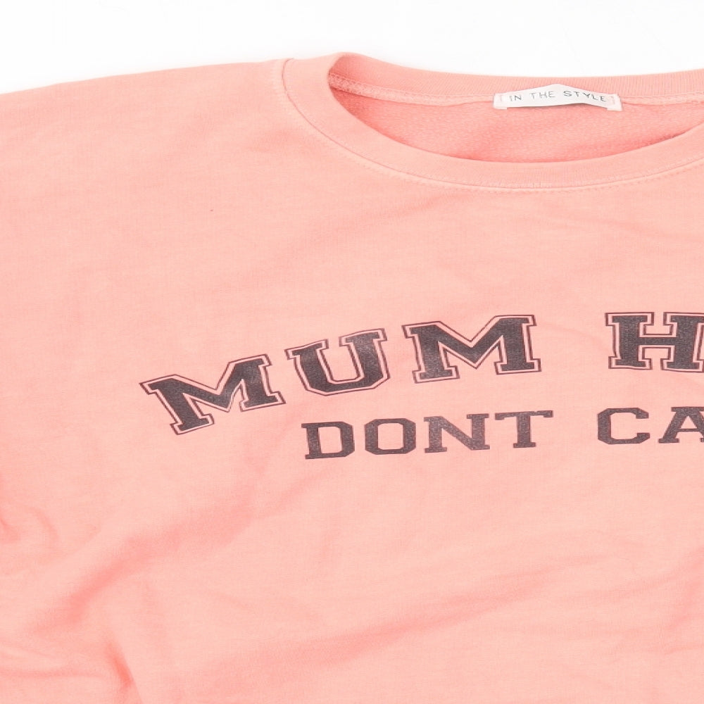 In the Style Womens Pink Round Neck  Polyester Pullover Jumper Size 18   - Mum Hair