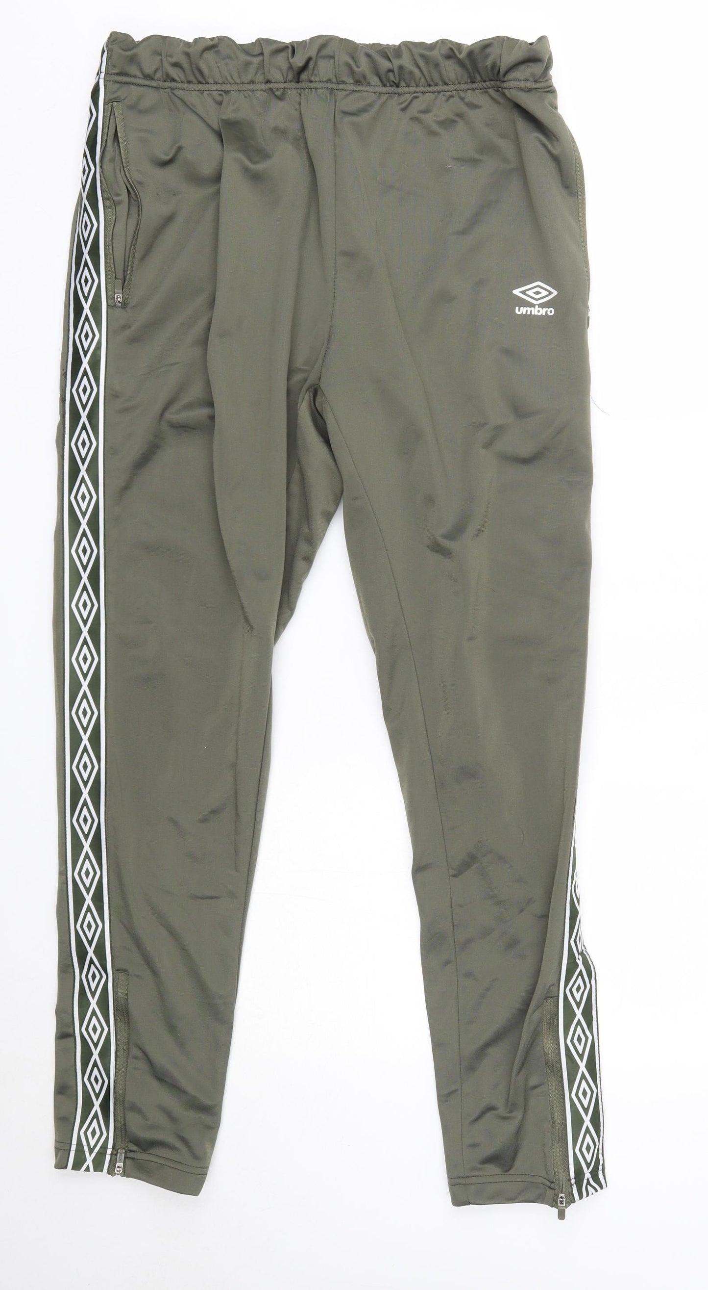 Umbro Mens Green  Polyester Jogger Trousers Size 2XL L29 in Regular