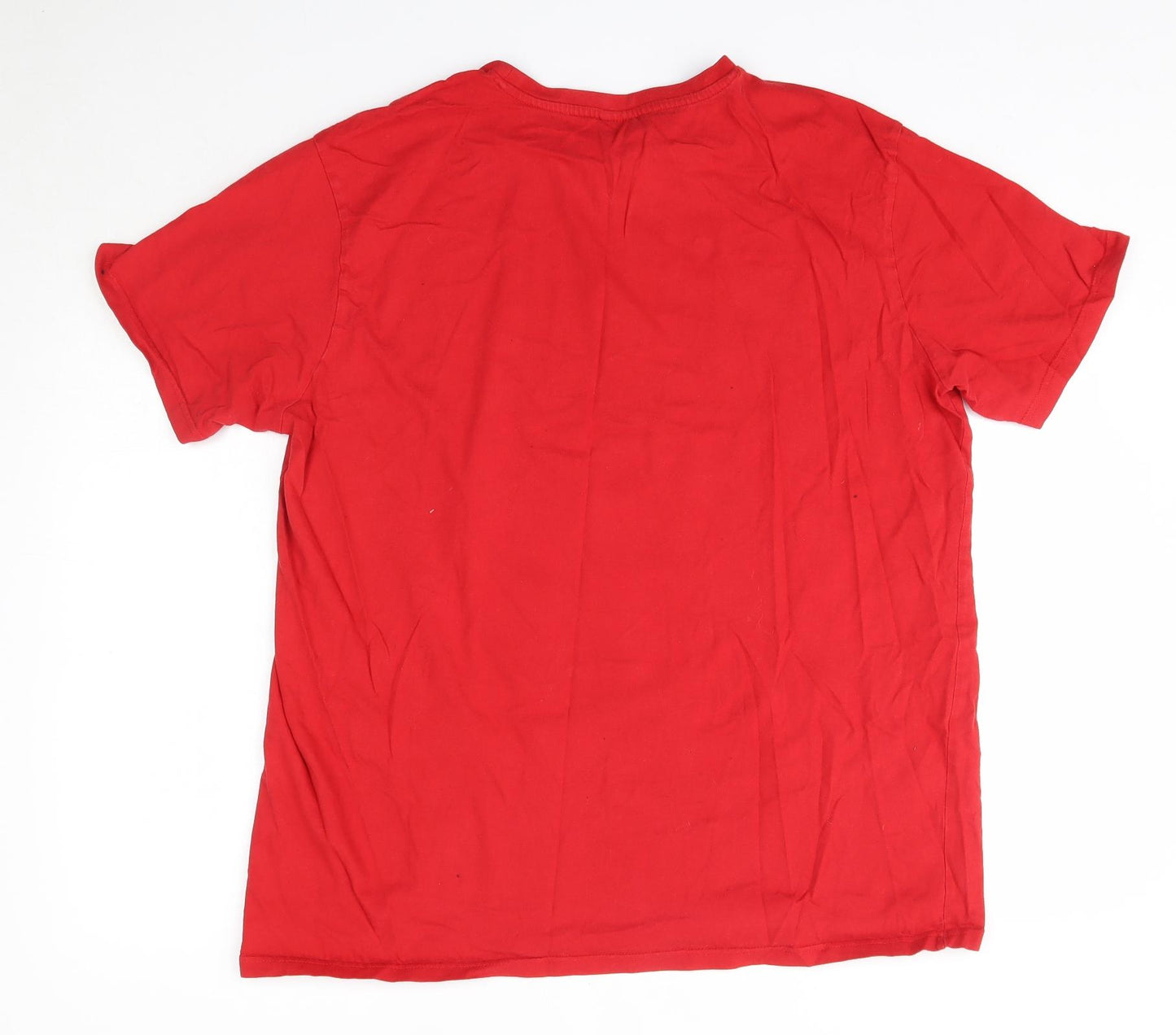 LFC Mens Red  Cotton  T-Shirt Size 2XL Round Neck