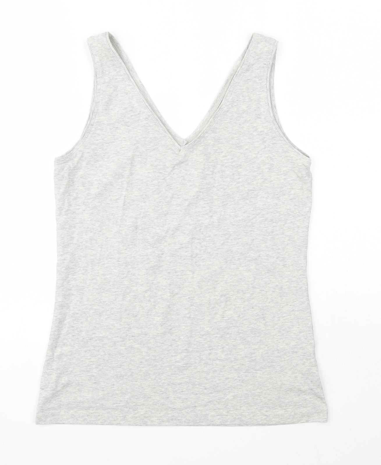 Matalan Womens Grey  Cotton Basic Tank Size 14 V-Neck