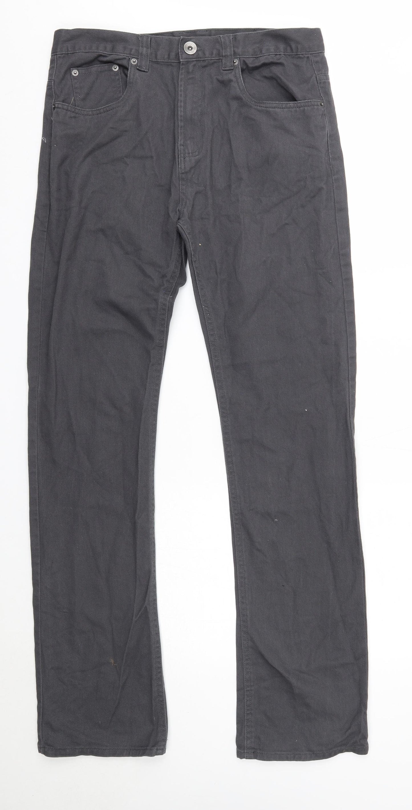 Primark Mens Grey  Cotton Straight Jeans Size 32 in L34 in Regular