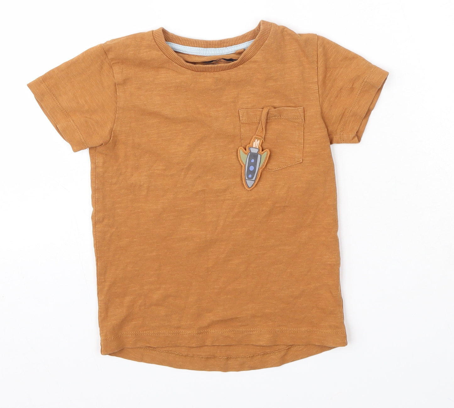 NEXT Baby Brown  100% Cotton Basic T-Shirt Size 18-24 Months Round Neck