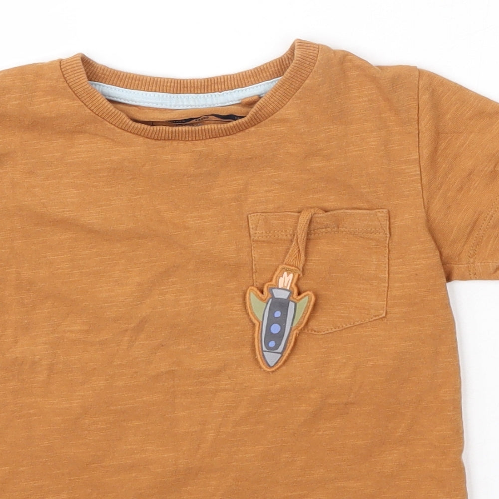 NEXT Baby Brown  100% Cotton Basic T-Shirt Size 18-24 Months Round Neck